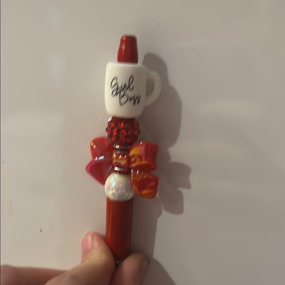 Red and White Decorative Pen